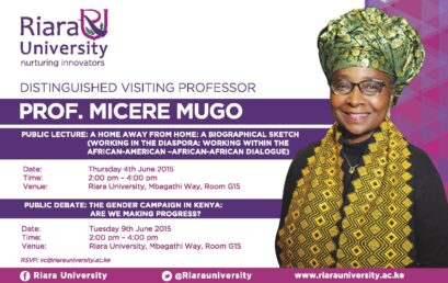 Prof. Micere Mugo Public Lecture and Visit to Riara University